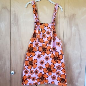 Lucy and Yak Mini Floral Overall Dress M NWT